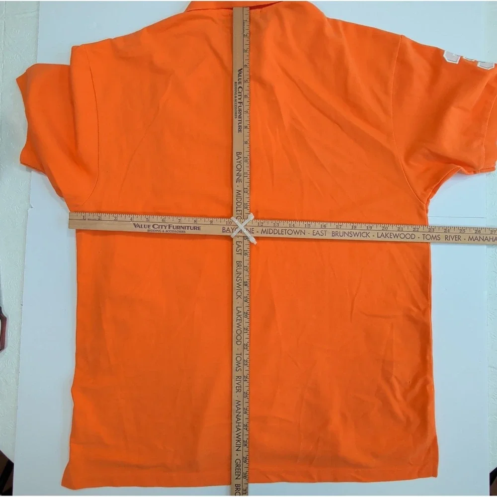 Vintage Ralph Lauren Polo Shirt Mens XL Orange Big Pony Number 3 Preppy Campus